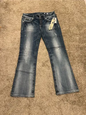Miss Me jeans Y2k low rise boot cut NWT saddle stitching‎ gemstones 31 RARE thumbnail 9