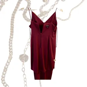 Women's Burgundy Satin Slip Dress Size 2 V Neck Spaghetti Strap Cocktail Prom thumbnail 3