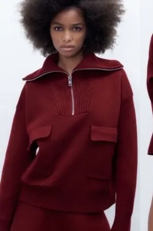 ZARA Quarter-Zip Sweater thumbnail 1
