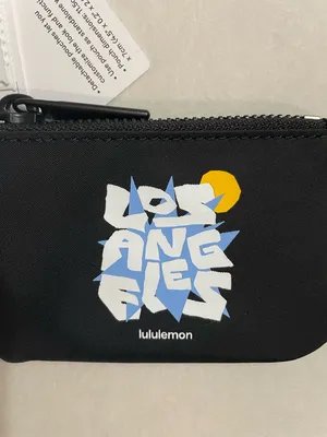 Lululemon NWT Dual Pouch Black Wristlet Keychain Los Angeles Graphic thumbnail 6