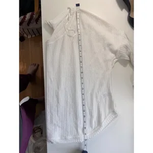 Flawless White Waffle Knit‎ V-Neck Oversized Long Sleeve Top WT8562UB Small thumbnail 7