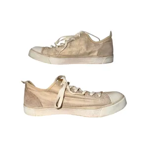 UGG Linen Canvas Lace Up Sneakers Beige Casual Comfort‎ Shoes Women 8.5 Metallic thumbnail 3