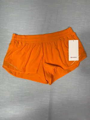 Lululemon Hotty Hot Low Rise Athletic Shorts Lit Orange Size 12 NWT thumbnail 4
