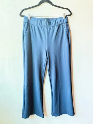 Tuckernuck Ponte Knit Wide Leg Pants Blue Minimalist‎ Athleisure Large thumbnail 2