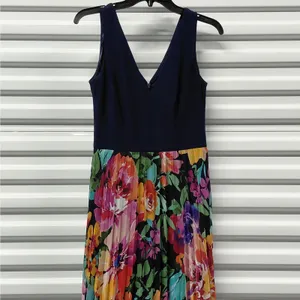 Xscape Womens Formal Evening Gown Size 4 Navy Floral Maxi Dress Wedding Party thumbnail 9