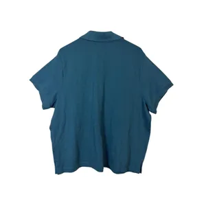 Athleta Pique Short Sleeve Polo Women 1X‎ Teal Blue Button Neck Athletic Top thumbnail 7