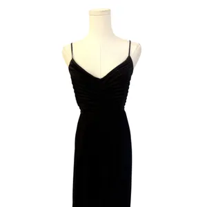 New! Petal & Pup Naira Pleated Satin Maxi Dress Black Size 2 thumbnail 7
