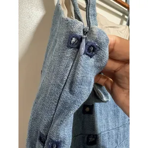 Hunter Bell Alex Denim Wide Leg Crop Jumpsuit Tie Straps With Side Zip‎ Size 0 thumbnail 8
