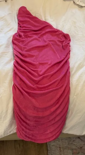 Amazon Hot pink ruched one should mini dress thumbnail 1