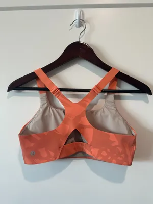 Lululemon Ultralu Square Neck Medium Support Sports Bra Orange Size 8 thumbnail 2