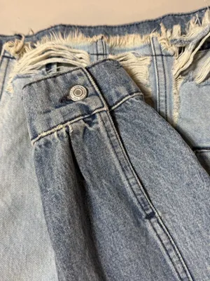 Free People We The Free Your Dad's Distressed Denim Jean Jacket Women's Medium thumbnail 13