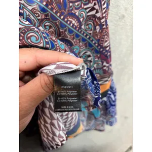 Clover Canyon Flower Power‎ Blouse XS Blue Paisley Scarf Print Indie New thumbnail 10