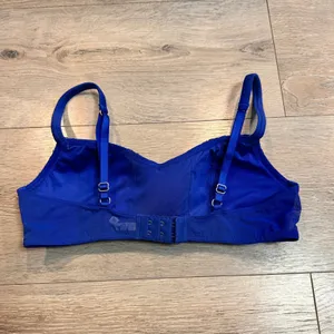 Aerie Pretty Luxury Blue Medium M Sequin Bra Bow‎ Accent Adjustable Straps thumbnail 2