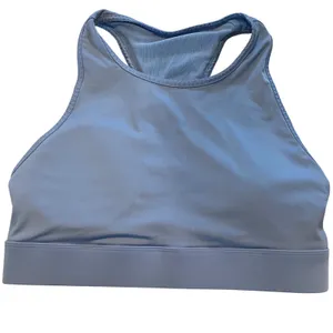Fabletics Sports Bra Womens Medium Blue Racerback High Neck Mesh Activewear thumbnail 1