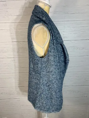 J.Jill Multi Blue Knit Open Front Draped Vest Sleeveless Sweater Xs thumbnail 5