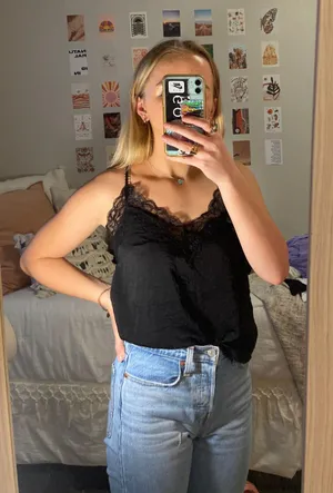 H&M Lace Silk Tank thumbnail 1