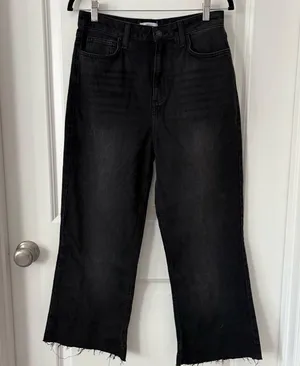 Forever 21 Black Women's Crop Wide Leg Jeans thumbnail 1