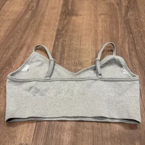 Bo+Tee Womens Gray 2PC Seamless Sports Bra Legging Yoga Pant Set XS/Small thumbnail 3
