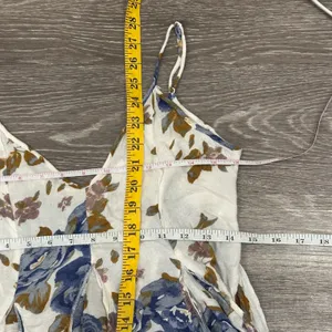 Free People‎ Alyson Floral Slip Dress Blue White Boho Mini Handkerchief Hem XS thumbnail 11