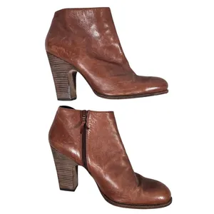 Stuart Weitzman Demigran‎ Leather Ankle Boots Block Heel Booties Women's Shoes thumbnail 5