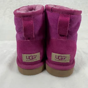 UGG Mini Boots Suede Leather Sheepskin‎ Lined SugarPlum Women's Size 6 thumbnail 3
