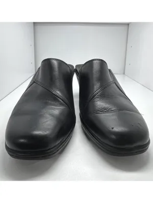 Clarks Black Leather Mule Clogs Slip On Comfort Shoes Women’s thumbnail 2