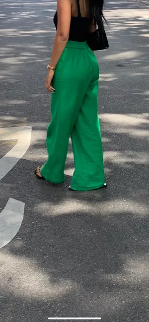 Linen Green Trousers thumbnail 3