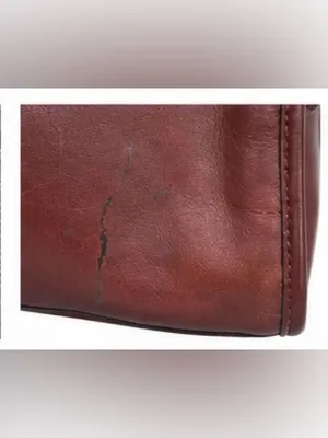 Del Mano Woven Burgundy Brown Structured Satchel Handbag thumbnail 9