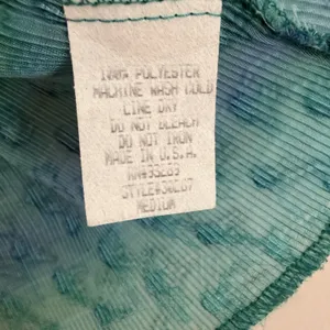 Ninety 2 Pc Skirt Set Medium Teal Blue Textured Sheer Sleeveless Y2K NWT thumbnail 7