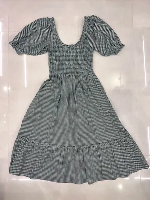 The Hill House Home Louisa Nap Midi Dress in Emerald Green Gingham (Size Small) thumbnail 9