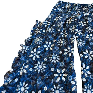Bleu Rod Beattie Split Leg Swimsuit Coverup Pants Sheer Beach Floral Ruffle Med thumbnail 12