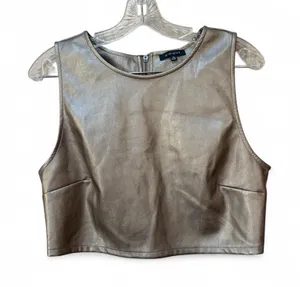 Kirious Faux Leather Crop Tank Top XL thumbnail 1