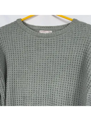 Sincerely Jules XS Sage Green Waffle Knit Sweater thumbnail 2