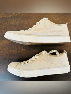 UGG Evera Cream Color Canvas Sheepskin Lined Sneakers Womens Size 6.5 Shoes thumbnail 2