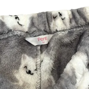 Penti Womens M Puppy Dog Print Gray Pajama Set Soft Cozy Winter thumbnail 7