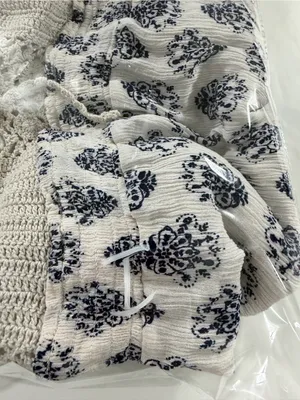 American Rag Cie XL Boho Crochet Floral Maxi Dress Blue Ivory Festival thumbnail 7