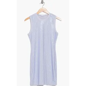 Good‎ American Rhinestone Sleeveless Mini Dress Light Blue Glass Size L NWT thumbnail 2