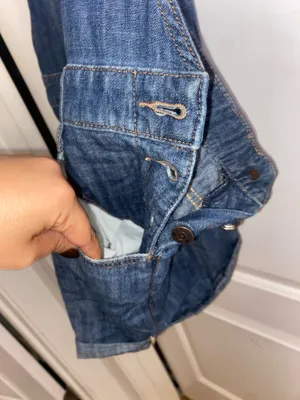 EXPRESS blue denim overalls / romper with adjustable straps and pockets size 8 thumbnail 9