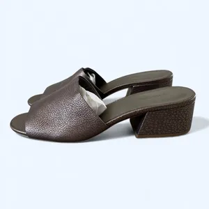 Vince Karissa Metallic Leather Slide Block Heel Sandals Size 8 Quiet Luxury Y2K thumbnail 9