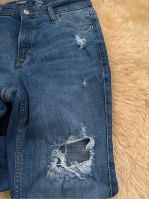 Old Navy Women's Distressed Super Skinny Jeans in Blue thumbnail 3