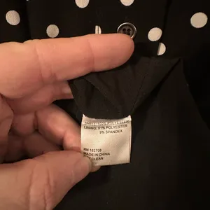 LDT Adrienne Polka Dot Black and White Belted Button Up Midi Dress‎ Size 8 thumbnail 6