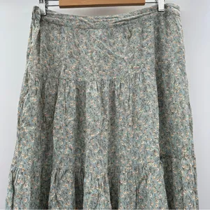 Lulus Sweet and Flirty Sage Green Floral Print‎ Two Piece Crop Top & Skirt XL thumbnail 4