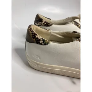 Madewell Sidewalk Low Top Sneakers Womens 8.5 White Excellent Snakeskin MA521 thumbnail 2