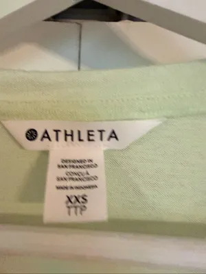 Athleta easy breeze serene neon green linen blend tshirt size xxs thumbnail 4