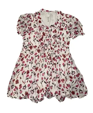 Maeve Anthropologie Floral Perfume Print Puff Sleeve Dress XLP Plus Petite thumbnail 1