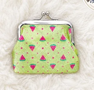 Sparkling Green Watermelon Kiss-Lock Coin Purse ~ Glitter Accessories thumbnail 1
