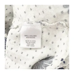Modcloth Cropped Blouse Womens XL White Floral Dot Linen Blend Tie Front Beachy thumbnail 10