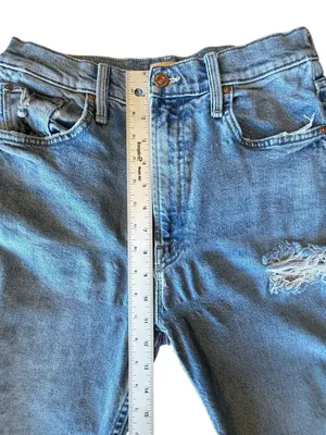 MOTHER High Waisted Rider Skimp Jeans 28 Bloom and Doom Distressed Straight Leg thumbnail 11