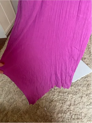 Lovestitch Maroon Gauze Maxi Dress Boho Beach Vaca Resort Lounge Travel Luxury S thumbnail 4