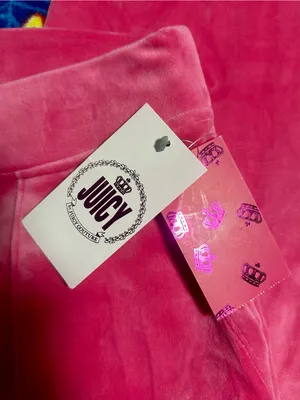 NWT! Juicy Couture Pink Velour Track Pants! thumbnail 3